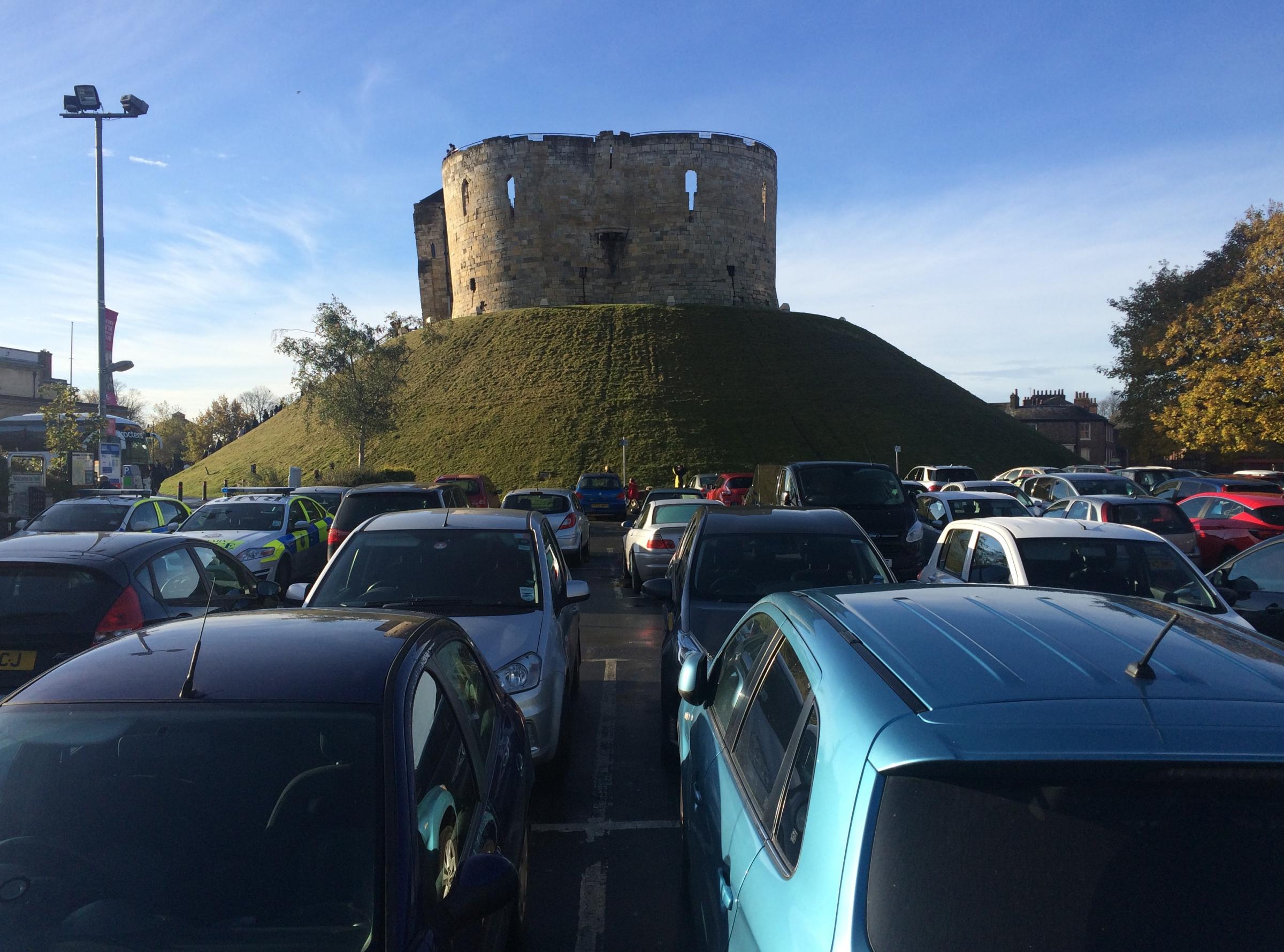 Yobs attack car in Castle car park