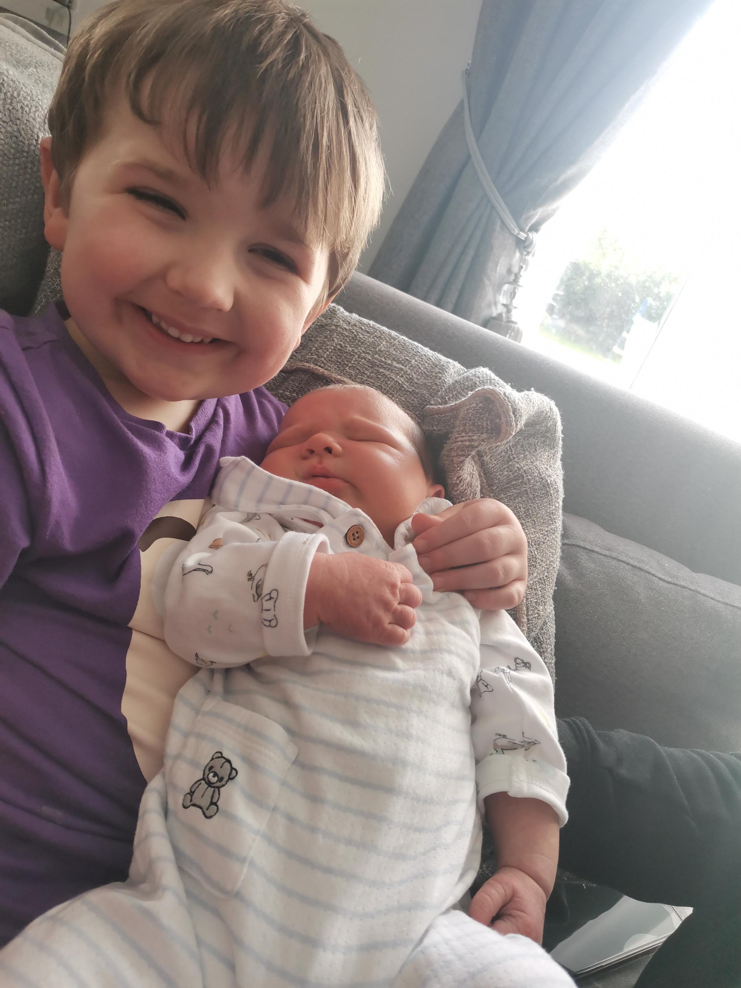 Ernie with big brother Archie. Born on March 22 in York weighing 9lb 15oz