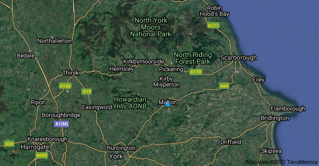 An earthquake was reported in Ryedale this afternoon